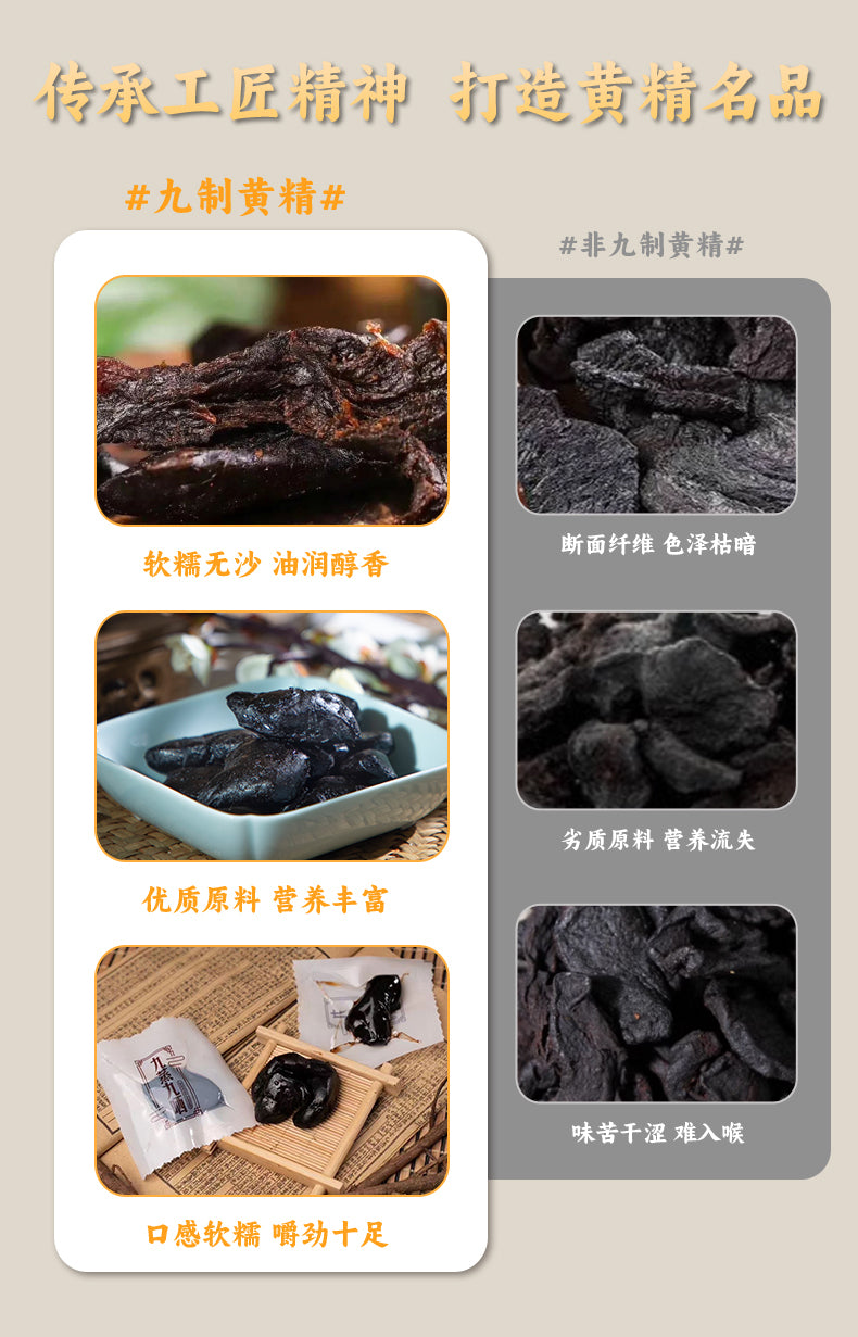 Huangjing Fruit | Nine-Steam-Nine-Sun-Dry Traditional Craft | Authentic Jiuhua Mountain Ingredients | Glossy, Soft & Chewy | Xiyi