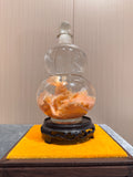 Jade Taisui Large Gourd Ornament | Taisui Star Lord Tabletop Offering | Kunlun Jade-Mineral Symbiosis | Taoist Cultural Display | Xiyi