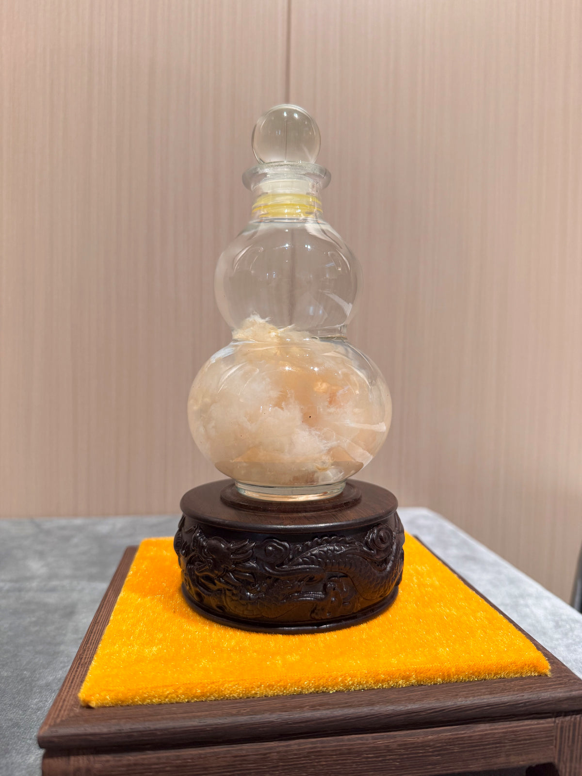 Jade Taisui Large Gourd Ornament | Taisui Star Lord Tabletop Offering | Kunlun Jade-Mineral Symbiosis | Taoist Cultural Display | Xiyi